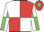 White and red quartered, white and green quartered sleeves, red cap, green diamond