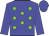 Blue, green spots, blue arms, blue cap