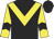 Black body, yellow chevron, yellow arms, black chevron, black cap