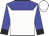 white, blue yoke, blue sleeves, black cuffs, white cap