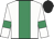 White, emerald green stripe and armlets, black cap