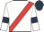 White, red sash, dark blue armlets and cap