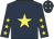 dark blue, yellow star, yellow stars on sleeves and cap