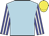 light blue, blue sleeves, white stripes, yellow cap