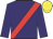 purple, red sash, yellow cap