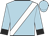 light blue, white sash, black cuffs