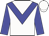 white, blue chevron, blue sleeves, white cap