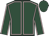 Dark green, pink seams, dark green cap