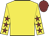 Yellow, yellow sleeves, maroon stars,maroon cap