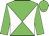 Green and white quartered diagonally, green sleeves and cap