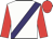 White, purple sash, red sleeves and cap