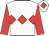White, red band of diamonds and sleeves, white cap, red diamond