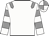 White, grey epaulettes, hooped sleeves, quartered cap