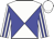 White and blue quartered diagonally,striped sleeves,white cap