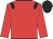 Red, black epaulettes and cap