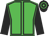Lime green, black seams, black sleeves, hooped cap