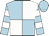 Light blue and white (quartered), hooped sleeves, light blue cap