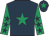 Dark blue, emerald green star, emerald green sleeves, dark blue stars, dark blue cap, emerald green star