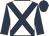 White, dark blue cross belts, sleeves and cap