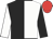 Black and white (halved), sleeves reversed, red cap