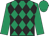 Emerald green and black diamonds, emerald green sleeves and cap