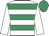 White, emerald green hoops, white sleeves, emerald green cap