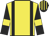Yellow, black braces, black sleeves, yellow armlets, striped cap