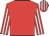 Red, white striped sleeves and cap