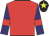 Red, purple sleeves, red armlets, black cap, yellow star