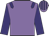 Mauve, purple epaulets and sleeves, striped cap