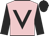 Pink, black V, sleeves and cap