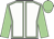 White, light green seams, sleeves and cap