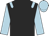 Black, light blue epaulets, sleeves and cap