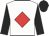 White, red diamond, black sleeves and cap