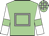 Light green, grey hollow box, white sleeves, light green armlets, light green and grey check cap