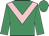 Emerald green, pink chevron
