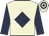 Beige, dark blue diamond and sleeves, hooped cap