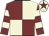Maroon and beige (quartered), hooped sleeves, beige cap, maroon star