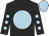 Black, light blue disc, black sleeves, light blue spots, light blue cap