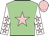 Light green, pink star, white sleeves, pink stars, pink cap