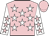 Pink, white stars, white sleeves, pink stars, pink cap