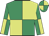 Emerald green and canary (quartered)