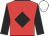 Red, black diamond and sleeves, white cap