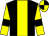 black, yellow stripe, yellow sleeves, black armlets, quartered cap