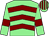 Light green, maroon chevrons and armlets, striped cap