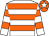 White & orange hoops, orange cap, white star
