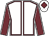 White body, garnet seams, garnet arms, white seams, white cap, garnet diamond