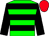Big-green body, black hooped, black arms, red cap