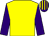 Yellow, purple sleeves, striped cap