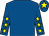Royal blue, yellow stars on sleeves, yellow star on cap
